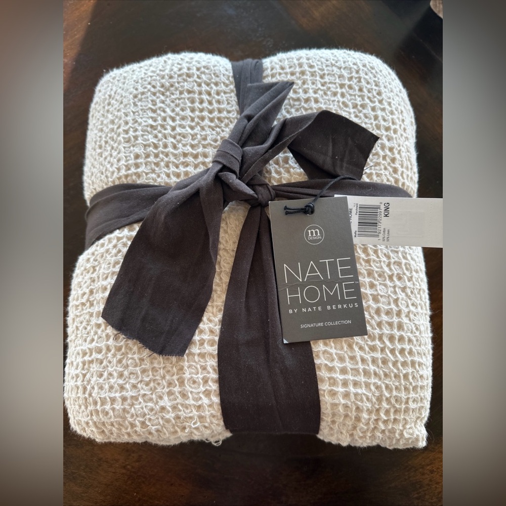 Nate Home Waffle Blanket Parchment King $348
